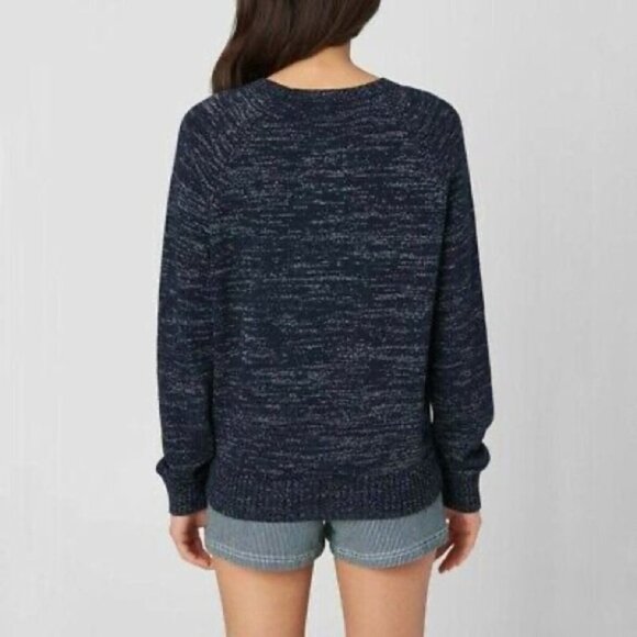 JUICY Couture Marled  Blue Logo Knit Crewneck Sweater Size Medium - Picture 7 of 7